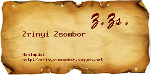Zrinyi Zsombor névjegykártya