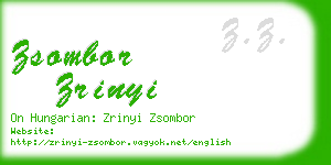 zsombor zrinyi business card